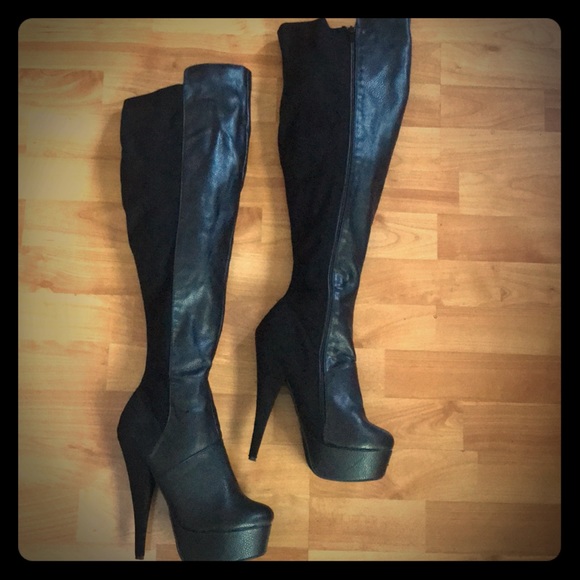 midi dress with thigh high boots